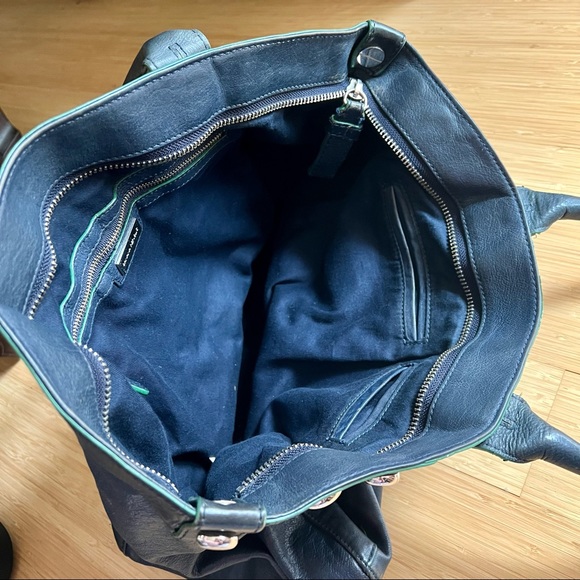 Banana Republic navy shoulder tote + dust bag - Picture 3 of 7